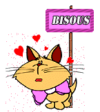 Gif animé bisous chat